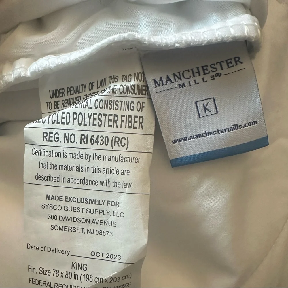 Manchester mills quilted fitted mattress cover king size white
